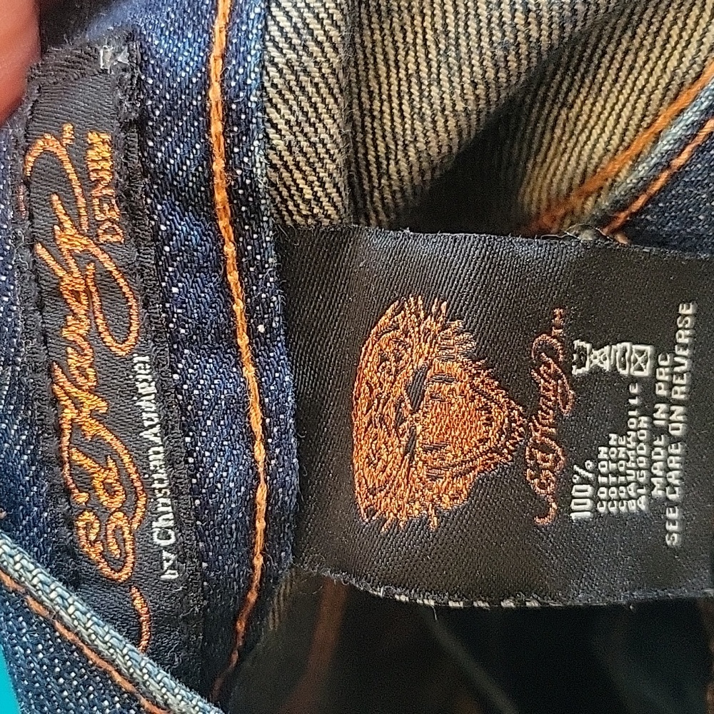 Vintage Ed Hardy By Christian  Audigier Alive & Aware Embriodered Tiger Jean - Picture 14 of 16